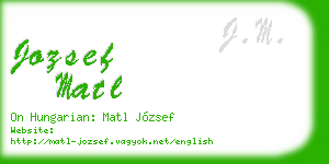 jozsef matl business card